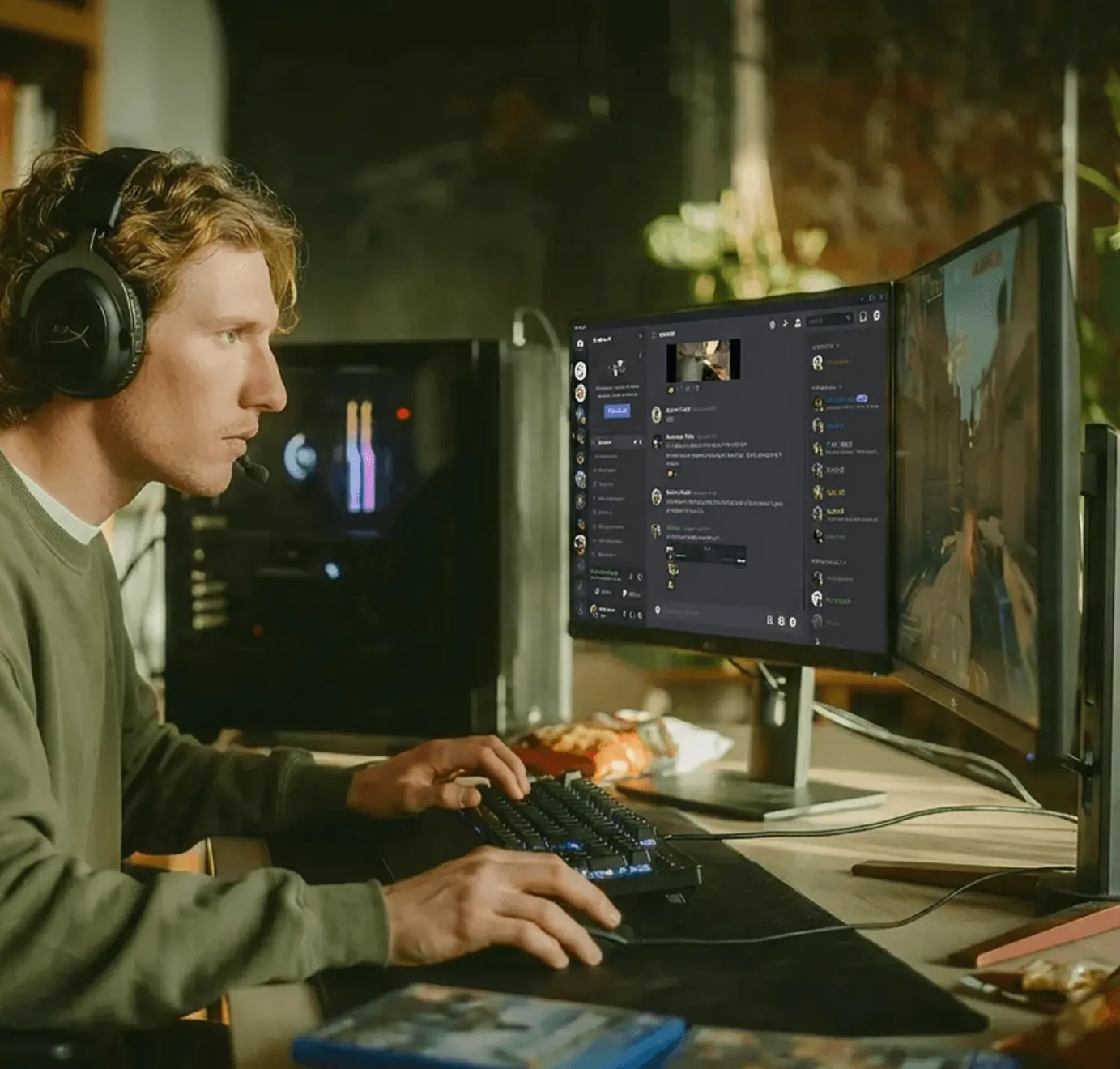 Jugador en sesión de gaming protegida